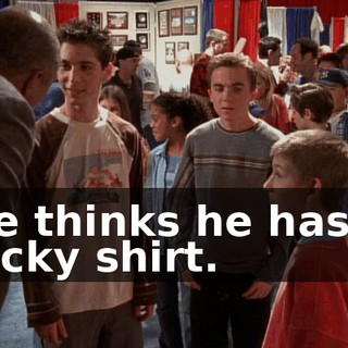 He thinks he has a lucky shirt.