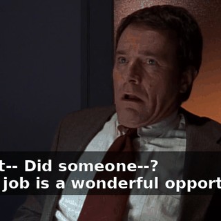 - I just-- Did someone--? - This job is a wonderful opportunity.