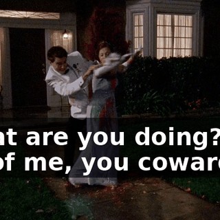 What are you doing? Let go of me, you coward!
