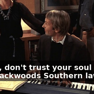 ♪ Well, don't trust your soul To no backwoods Southern lawyer ♪
