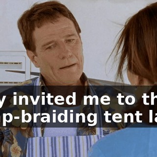 They invited me to the hemp-braiding tent later.