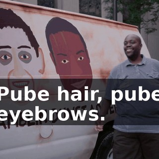 Pube hair, pube eyebrows.