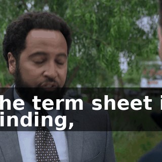 The term sheet is binding,
