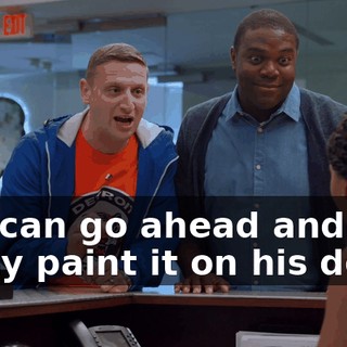 You can go ahead and just spray paint it on his desk