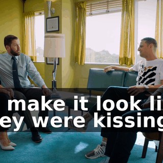 To make it look like they were kissing.