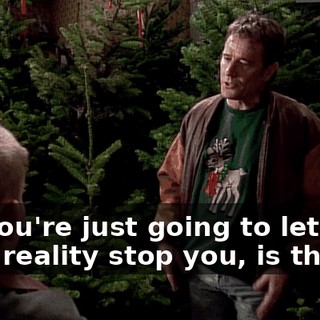 So, you're just going to let a little reality stop you, is that it?