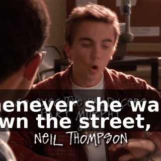 whenever she walks down the street,