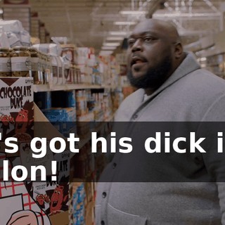 He's got his dick in a melon!
