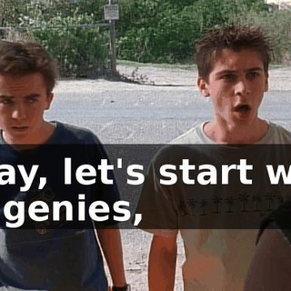 Okay, let's start with 18 genies,