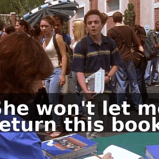 She won't let me return this book.