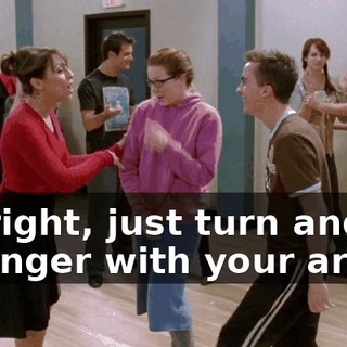 All right, just turn and be stronger with your arms.