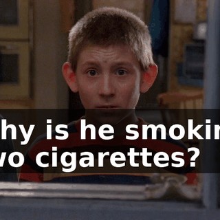 Why is he smoking two cigarettes?