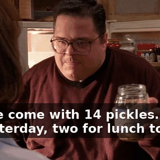 These come with 14 pickles. I had 3 yesterday, two for lunch today