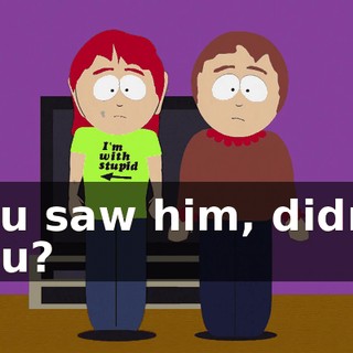 You saw him, didn't you?