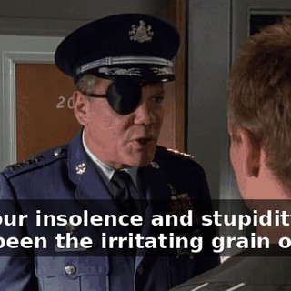 But your insolence and stupidity have been the irritating grain of sand
