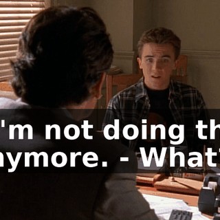 - I'm not doing this anymore. - What?