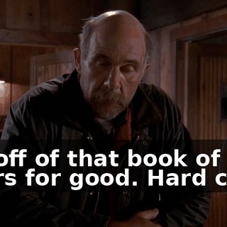 I'm off of that book of yours for good. Hard cash.