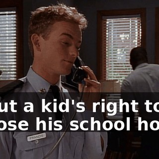 about a kid's right to choose his school hours.