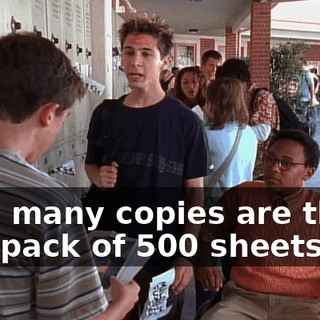 How many copies are there in a pack of 500 sheets?