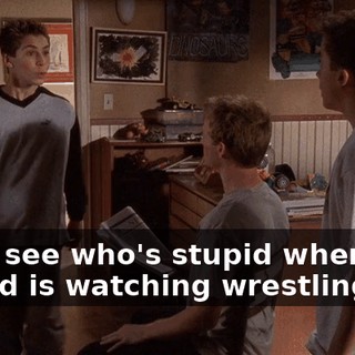 We'll see who's stupid when this stupid is watching wrestling.