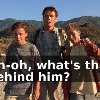 Uh-oh, what's that behind him?