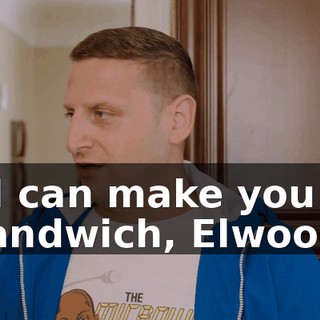 - I can make you a sandwich, Elwood.