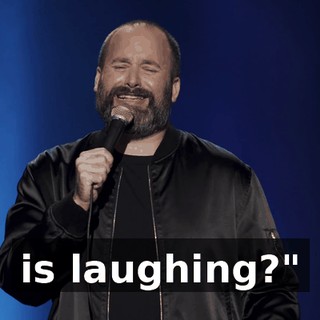 is laughing?"