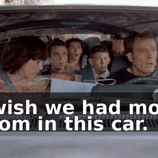 I wish we had more room in this car.
