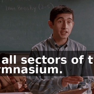 in all sectors of the gymnasium.