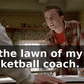 on the lawn of my old basketball coach.