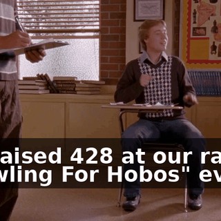 we raised $428 at our rad "Bowling For Hobos" event.