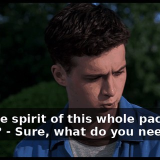 - In the spirit of this whole pact, you know? - Sure, what do you need?