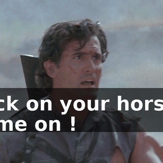Back on your horses. Come on !
