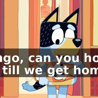 Bingo, can you hold on till we get home?