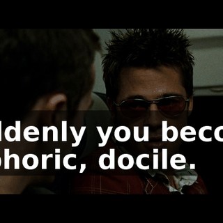 Suddenly you become euphoric, docile.