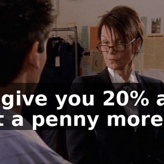 I'll give you 20% and not a penny more.