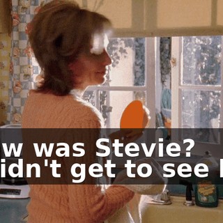 - How was Stevie? - I didn't get to see him.