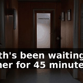 North's been waiting for dinner for 45 minutes.