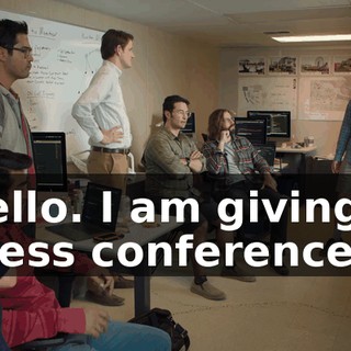 Hello. I am giving a press conference,