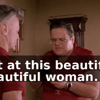 but at this beautiful, beautiful woman.