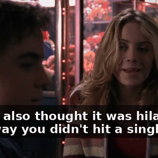 And I also thought it was hilarious the way you didn't hit a single pin