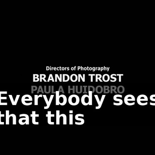 ♪ Everybody sees that this ♪