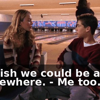 - I wish we could be alone somewhere. - Me too.