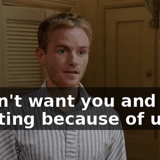 I don't want you and Dad fighting because of us.