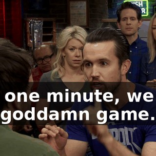 just one minute, we win the goddamn game.