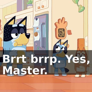 Brrt brrp. Yes, Master.