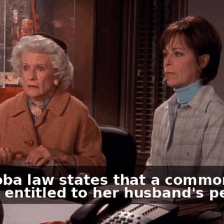 Manitoba law states that a common-law wife is entitled to her husband's pension.