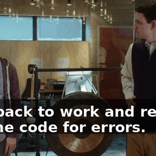 get back to work and review all the code for errors.