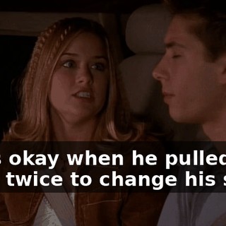 I was okay when he pulled over, twice to change his shirt.