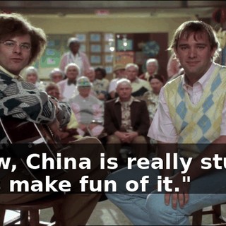 "Wow, China is really stupid. Let's make fun of it."